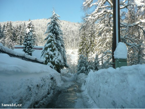 Tanvaldské silnice v zimě